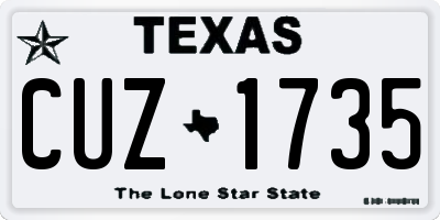 TX license plate CUZ1735