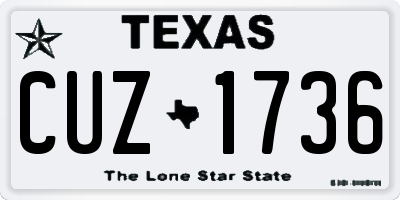 TX license plate CUZ1736