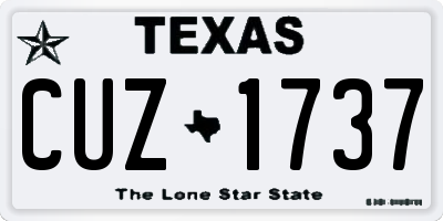 TX license plate CUZ1737