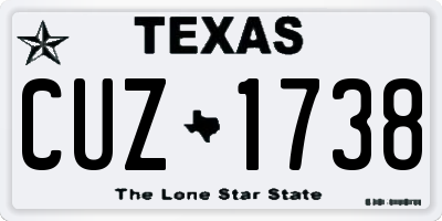 TX license plate CUZ1738