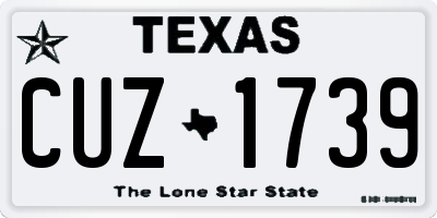 TX license plate CUZ1739