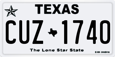 TX license plate CUZ1740