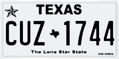 TX license plate CUZ1744