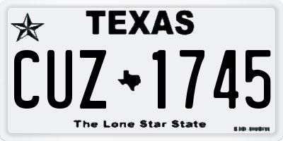 TX license plate CUZ1745