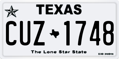 TX license plate CUZ1748