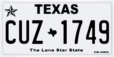 TX license plate CUZ1749