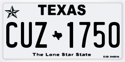 TX license plate CUZ1750