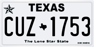 TX license plate CUZ1753