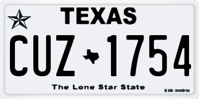 TX license plate CUZ1754