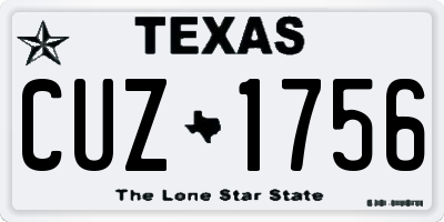TX license plate CUZ1756