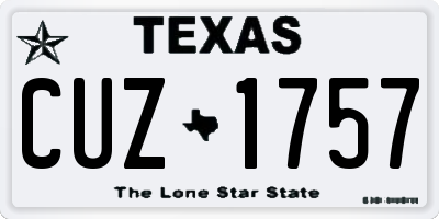 TX license plate CUZ1757