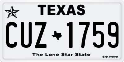 TX license plate CUZ1759