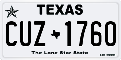 TX license plate CUZ1760