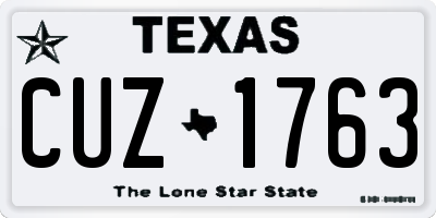 TX license plate CUZ1763