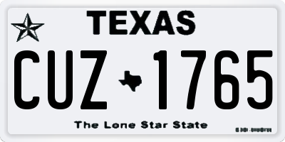 TX license plate CUZ1765