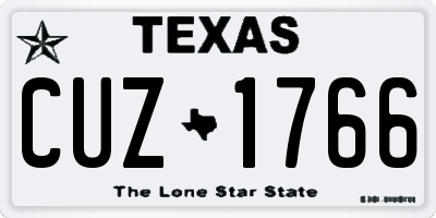 TX license plate CUZ1766