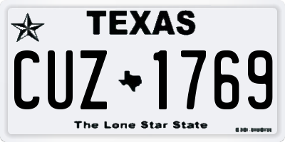TX license plate CUZ1769