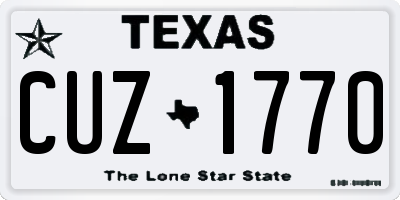 TX license plate CUZ1770
