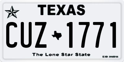 TX license plate CUZ1771