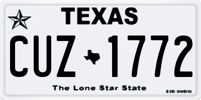 TX license plate CUZ1772