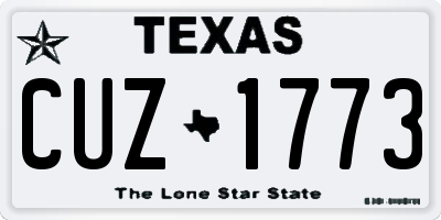 TX license plate CUZ1773