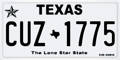 TX license plate CUZ1775