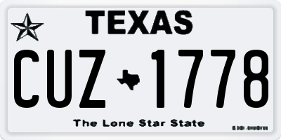 TX license plate CUZ1778