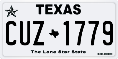 TX license plate CUZ1779