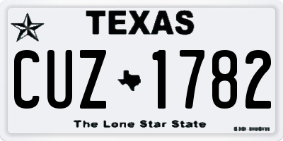 TX license plate CUZ1782