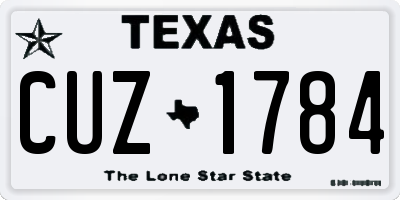 TX license plate CUZ1784