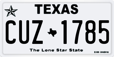 TX license plate CUZ1785