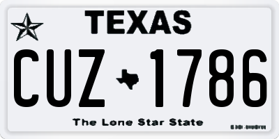 TX license plate CUZ1786