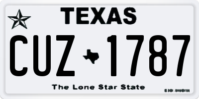 TX license plate CUZ1787