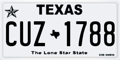 TX license plate CUZ1788