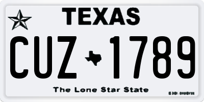 TX license plate CUZ1789