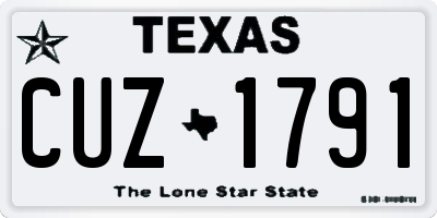 TX license plate CUZ1791