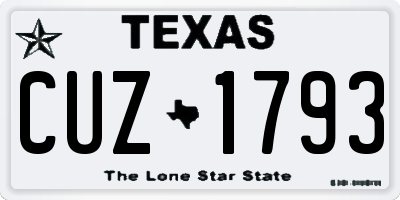 TX license plate CUZ1793