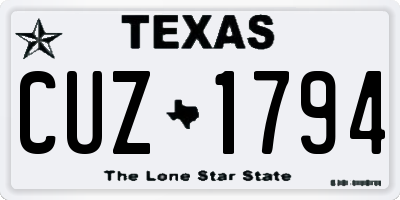 TX license plate CUZ1794