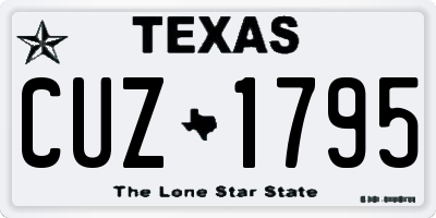 TX license plate CUZ1795