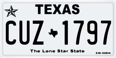 TX license plate CUZ1797