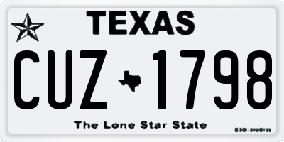 TX license plate CUZ1798