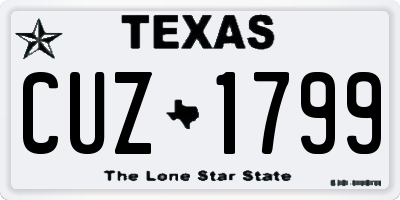 TX license plate CUZ1799