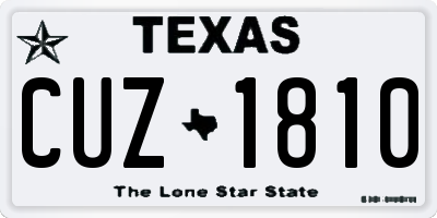 TX license plate CUZ1810