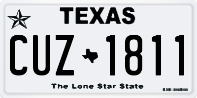 TX license plate CUZ1811