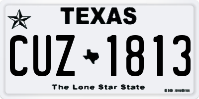 TX license plate CUZ1813