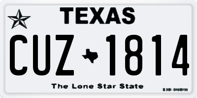 TX license plate CUZ1814