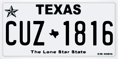 TX license plate CUZ1816