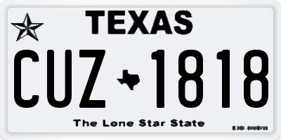 TX license plate CUZ1818