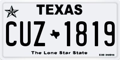TX license plate CUZ1819