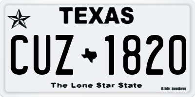 TX license plate CUZ1820